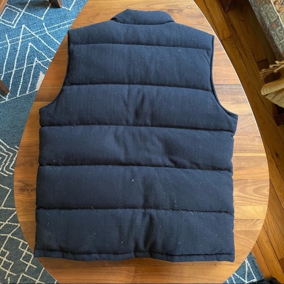 Muji Wool Tweed Down Puffer Vest - Navy XL - Picture 2 of 11